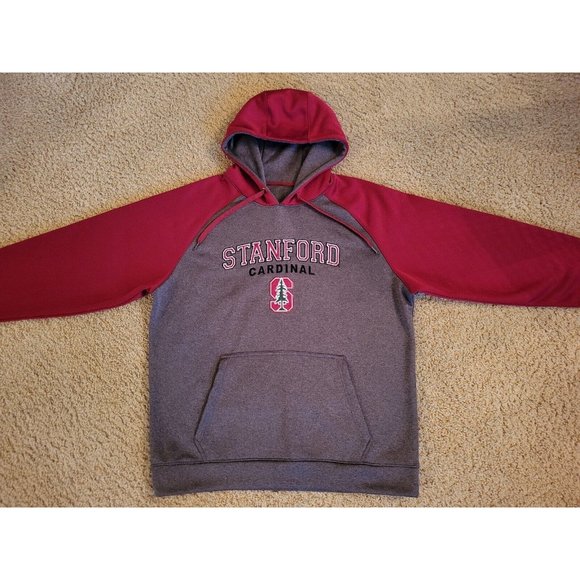STANFORD CARDINAL University Gray & RED Hoodie Pullover Embroidered Size XXL - Picture 2 of 13